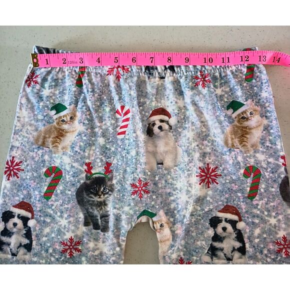 Christmas Dog & Cat Fleece Leggings | Cozy Holiday S/M - Picture 5 of 8
